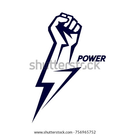 Fist male hand, proletarian protest symbol. Power sign Royalty-Free Stock Photo #756965752