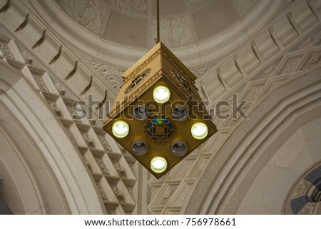 chandelier in nabvi mosque - Madeena
