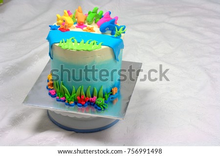 Baby shark sea theme cake