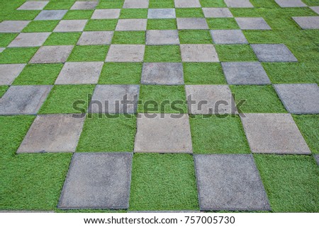 Pattern of chess lawn.