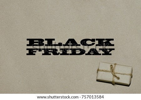 Black friday hot sale.  The inscription is black Friday on craft paper with a gift, a place for text advertising and banner.