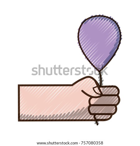 grated hand with balloon design decoration celebration
