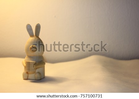 wooden toy rabbit. procurement for children's creativity. toy of wood handmade