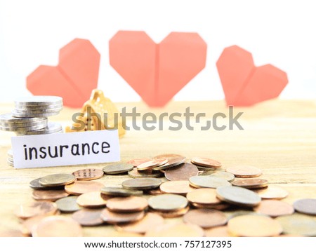 Home or life insurance and business finance concept on wood background.