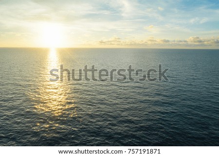 Sea and sky background at ship drill