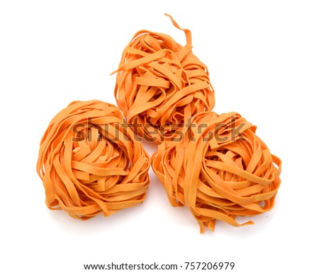 vegetable noodles isolated on white background