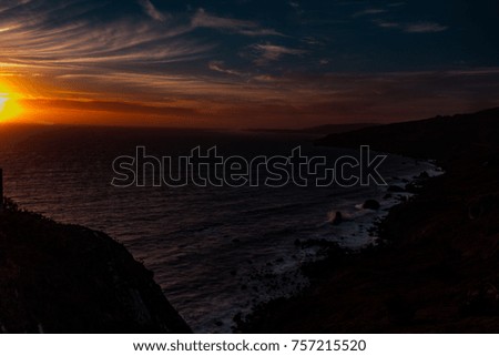 California coastline at sunset