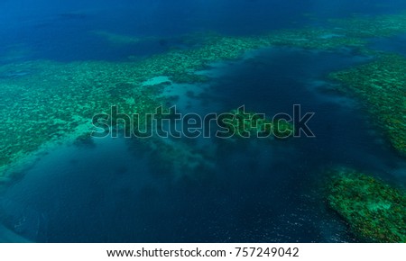 Aerial view of Moore Reef on the outer Great Barrier Reef