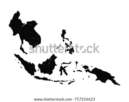 Dot Asean map background.AEC Asean  Community map..All elements are separated Abstract white background. Vector illustration EPS 10 . Royalty-Free Stock Photo #757256623