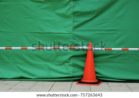 Traffic cone bar with green canvas