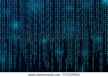 Digital binary data and streaming binary code background. Matrix background with digits 1.0. Vector illustration Royalty-Free Stock Photo #757319056