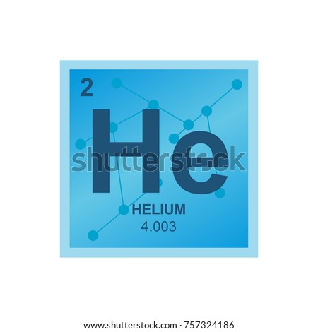 Vector symbol of Helium from the Periodic Table of the elements on the background from connected molecules