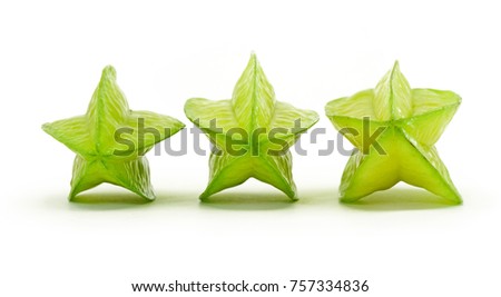 star apple, star fruit isolated on the white background
                             