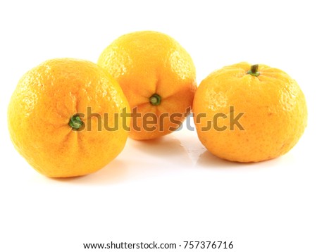 Orange fruit on white background.The fruit is high in vitamin C and health benefit.