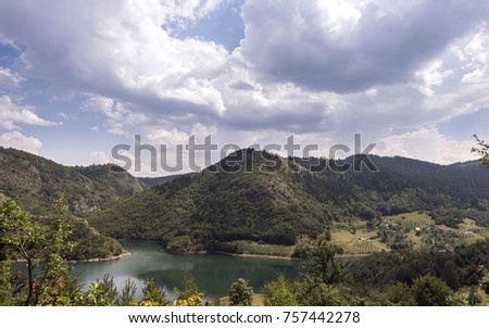 Mountain landscape, lake on mountain Zlatar