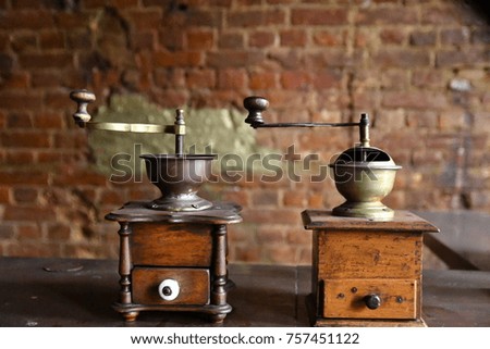Old rare and vintage objects in vintage background