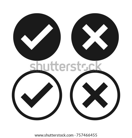 Check box list icons set, black isolated on white background, vector illustration. Royalty-Free Stock Photo #757466455