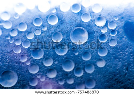 Water drops on the glass.
