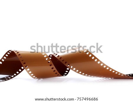 blank old film strip roll isolated on white
