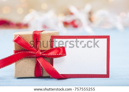 Christmas Gifts with Blank Note Royalty-Free Stock Photo #757555255
