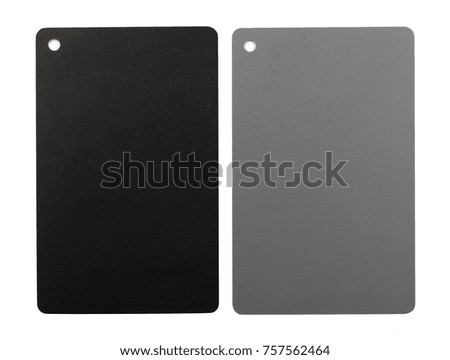 Set of Digital White Balance Cards Isolated. Rough Side Top View Flat Lay
