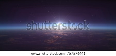 sunrise from space, stars and sun
This image elements furnished by NASA