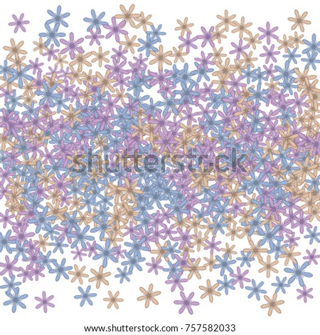 Vector Confetti Background Pattern. Element of design. Colored flowers on white background