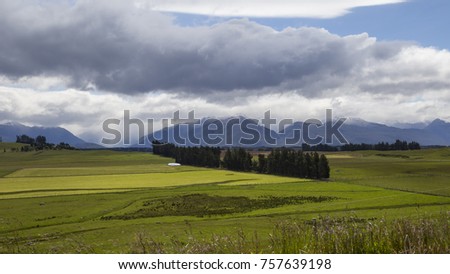 Greenview of countryside with great views of mountains in backgr