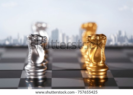 Chess business idea for competition, success and leadership concept

