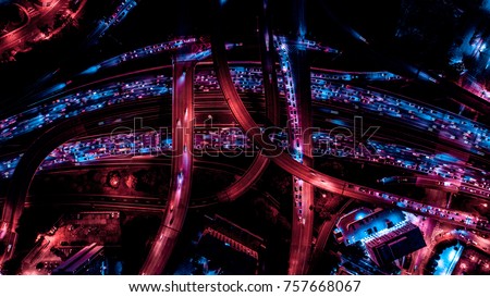 Top View of Atlanta, Georgia at Night