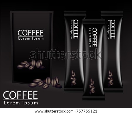 instant coffee ad, with coffee flow elements, bokeh background, 3d illustration
