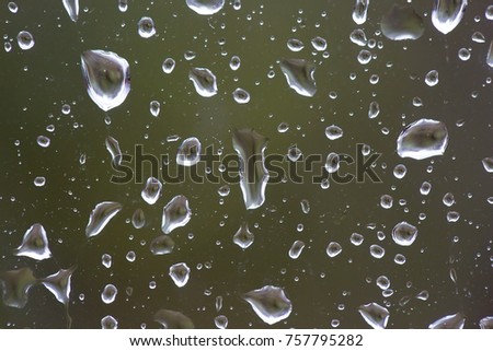 defocused rain drops on window