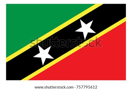 Official vector flag of saint-kitts-and-nevis on white background