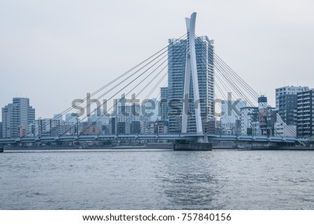 Bridge over the river in Tokyo