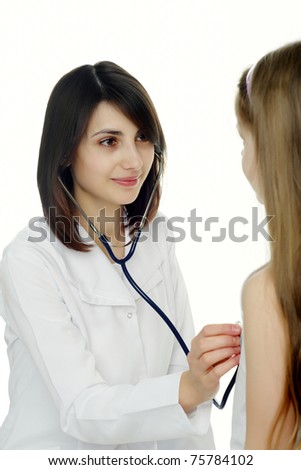 An image of a young female doctor and a patient