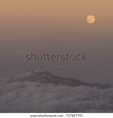 The Moon over the Etna