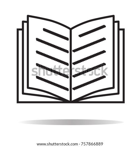 book icon on white background. book sign. flat style. open book symbol. reading icon. book icon with shadow.