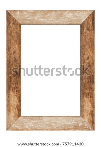 Wood frame or photo frame isolated on white background. Object with clipping path