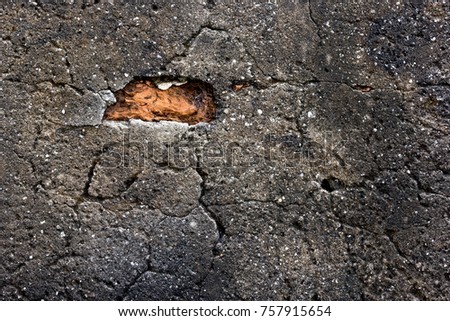 Old Cement Wall and damaged brick 