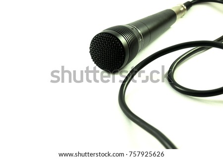 Microphone isolated on white background. image has copy space