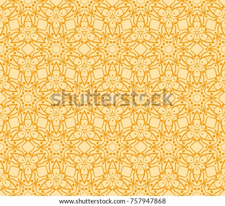 Stylish geometric pattern. Seamless Lace floral ornament. vector illustration. Orange color