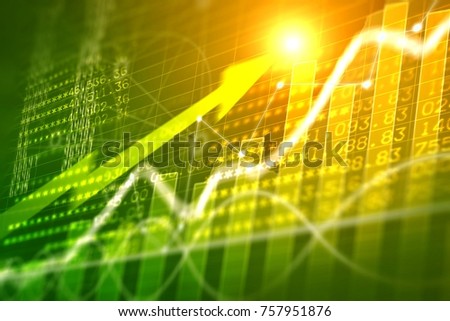 market trading graph and candlestick chart for business concept about financial investment.