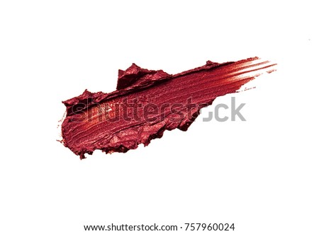 Lipstick smudged on isolated background