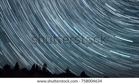 Blurred Big Dipper Night Sky Star Trails Over Oregon