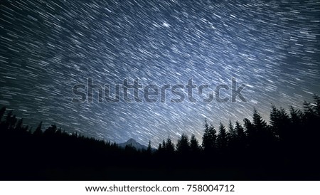 Mt. Hood Clearing Night Sky Star Trails Over Oregon