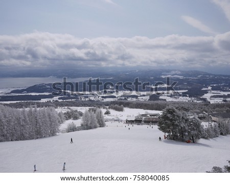 Snow scenery at ski resort