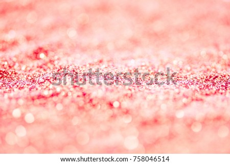 Rose gold color, glitter texture, abstract background.