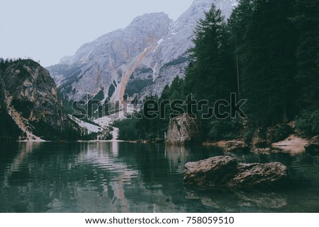 very beautiful lake in Italy, braies