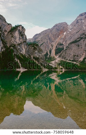 very beautiful lake in the Dolomitic Alps