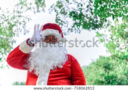 Portrait of santa claus,Thailand people,Sent happiness for children,Merry christmas,Welcome to winter